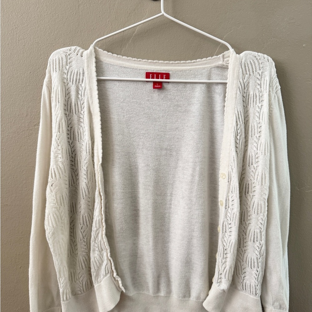 Elle Cream Cardigan Sweater Soft Knit